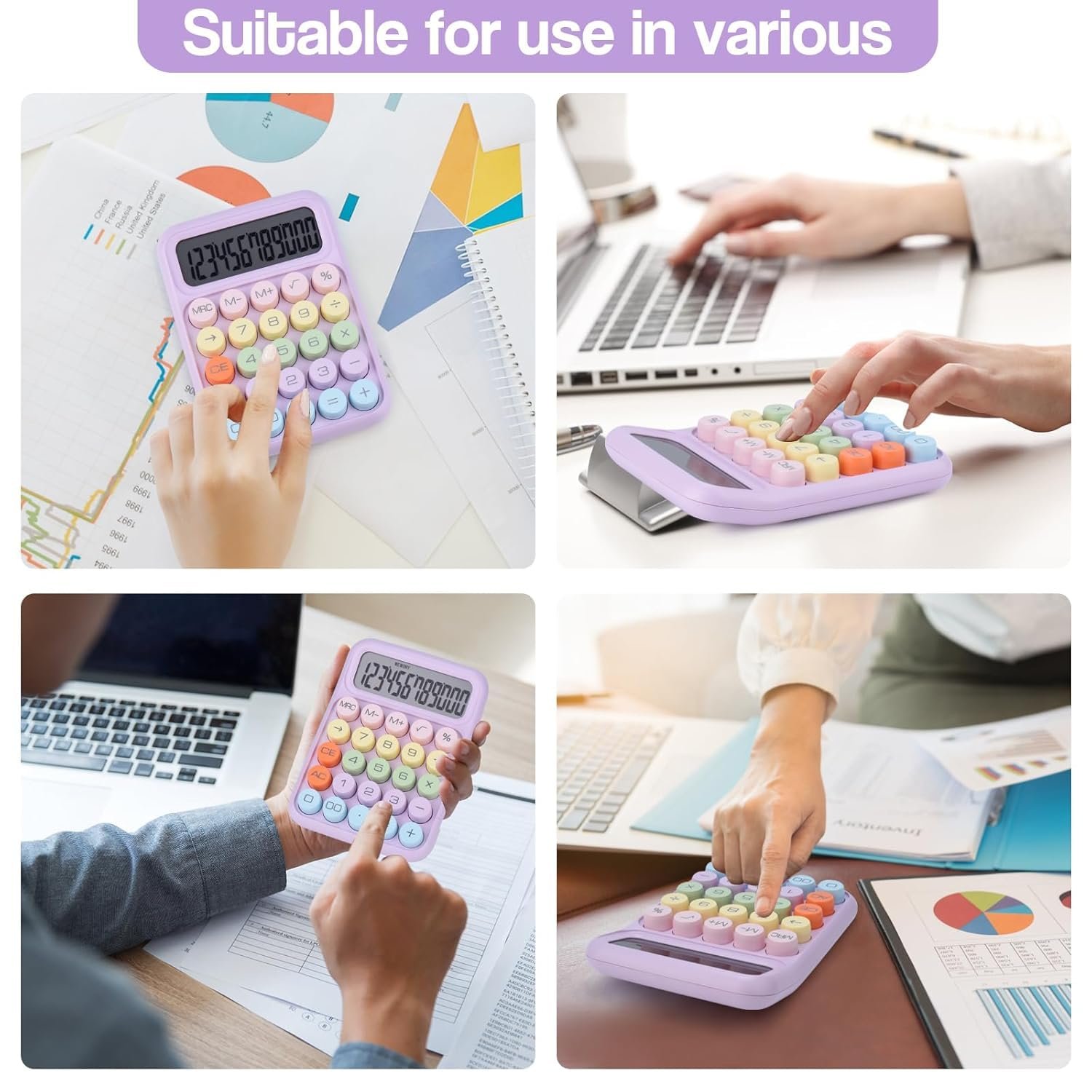 Typewriter Style Desktop Calculator with 12-Digit Large Display